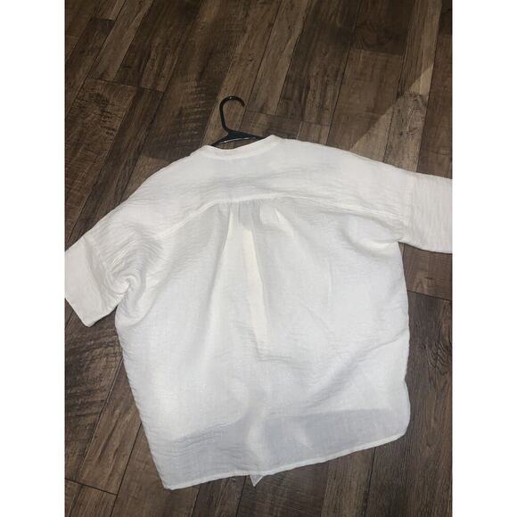 crosby by mollie burch Button Up Silver Iridescent Fabric Nwot 148$ - Picture 5 of 6